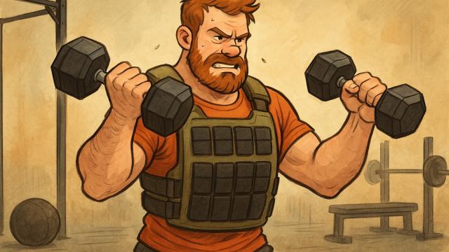 Homme avec gilet lesté