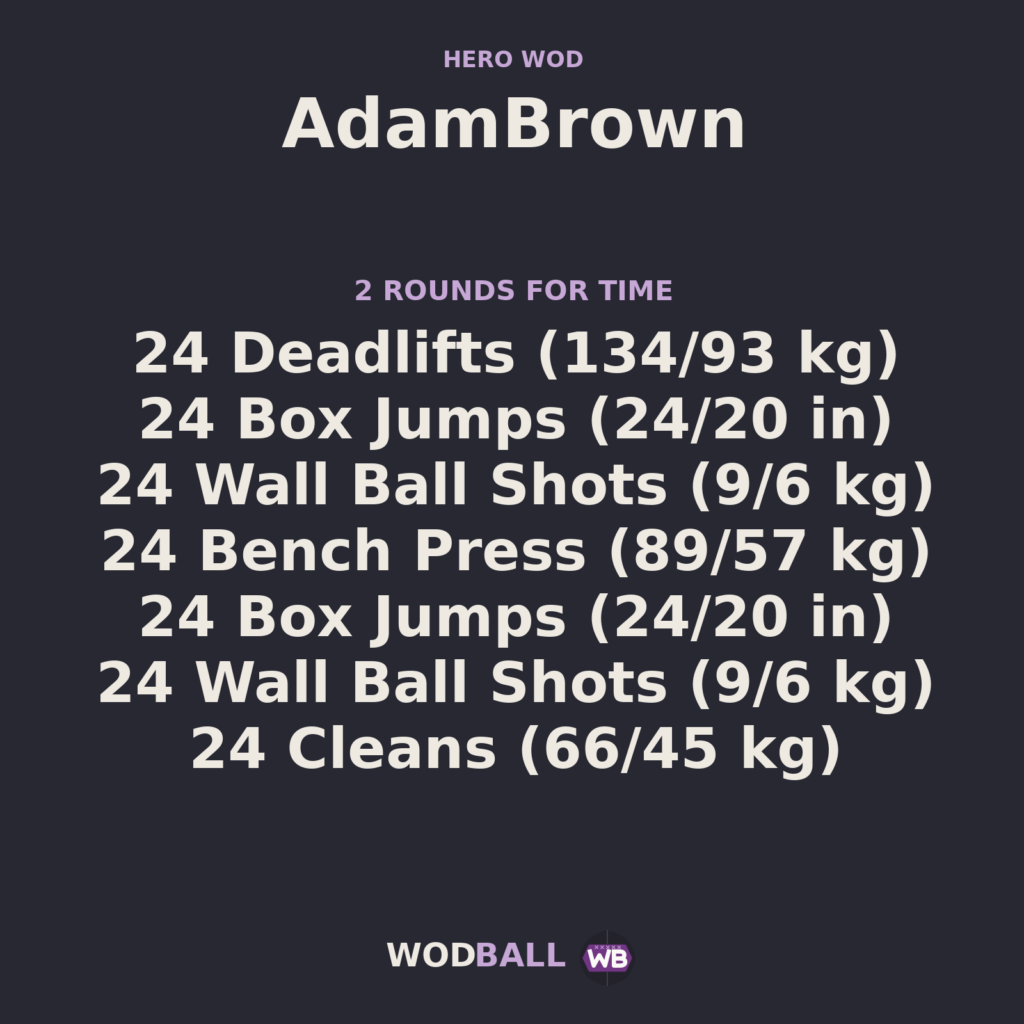Adam Brown workout programme in English.