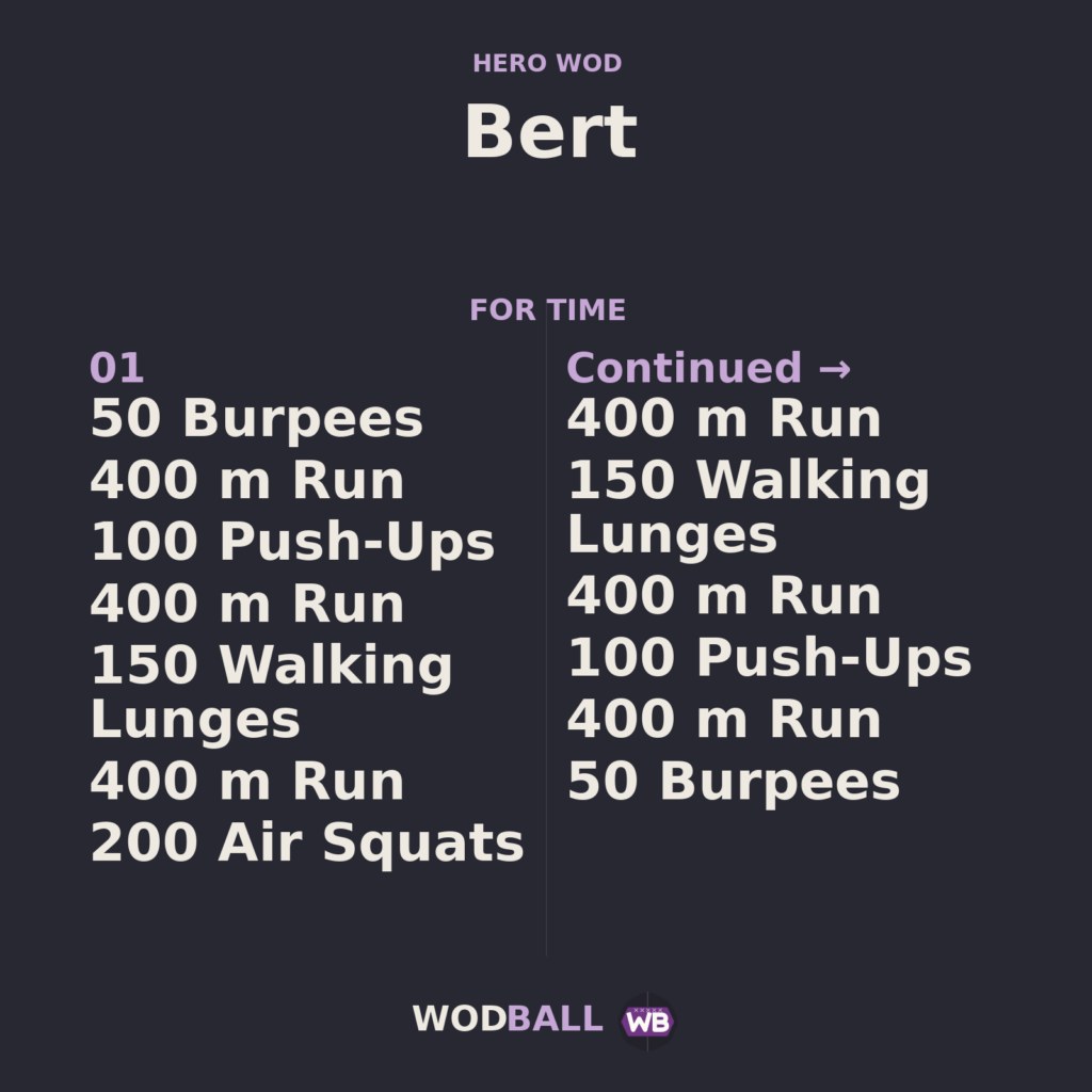 Bert workout programme in English.