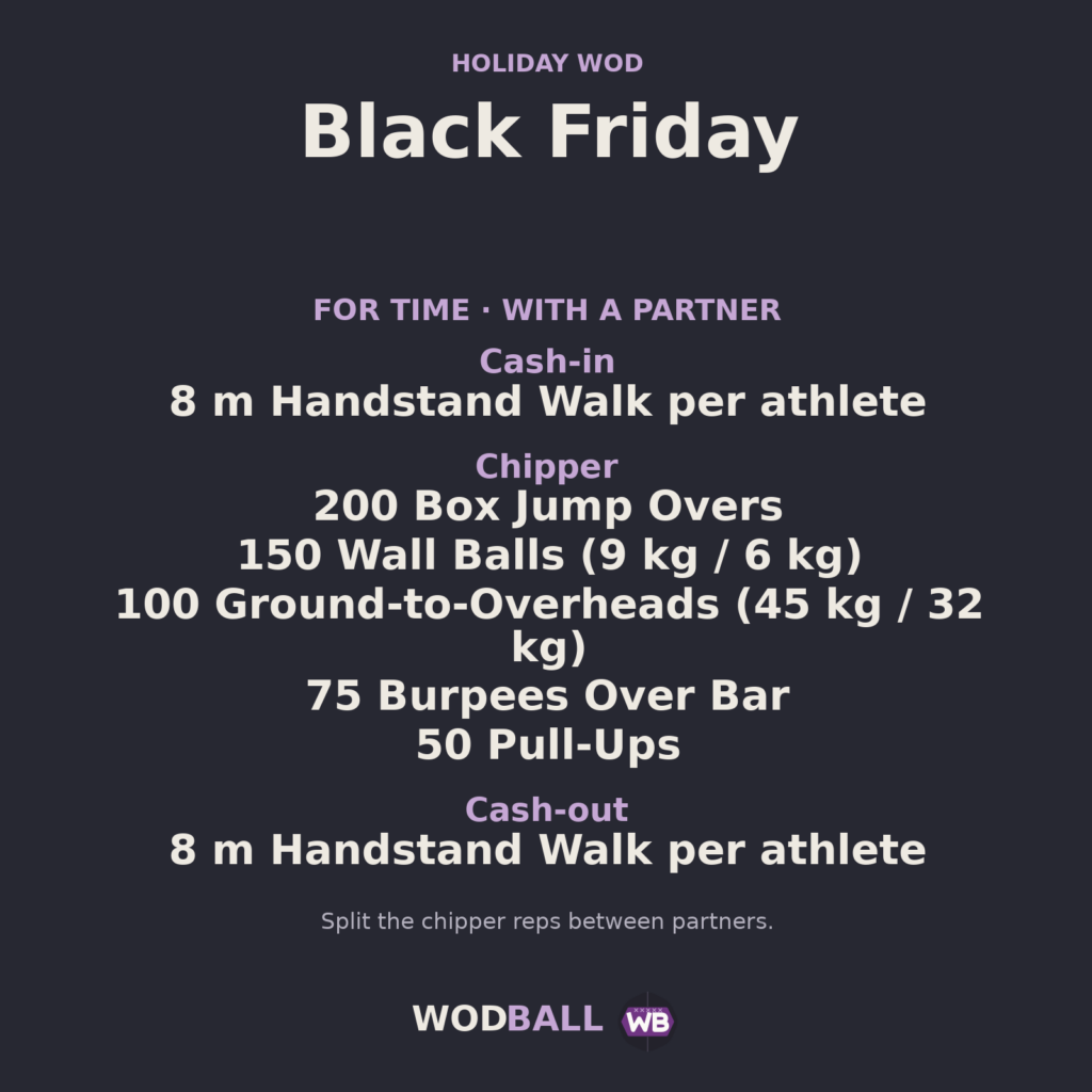 Black Friday — Wodball training resource.