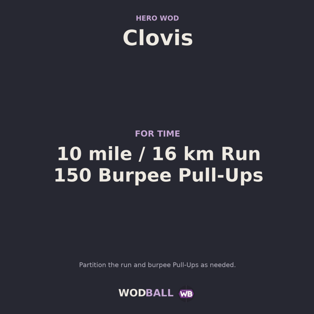 Clovis workout programme in English.