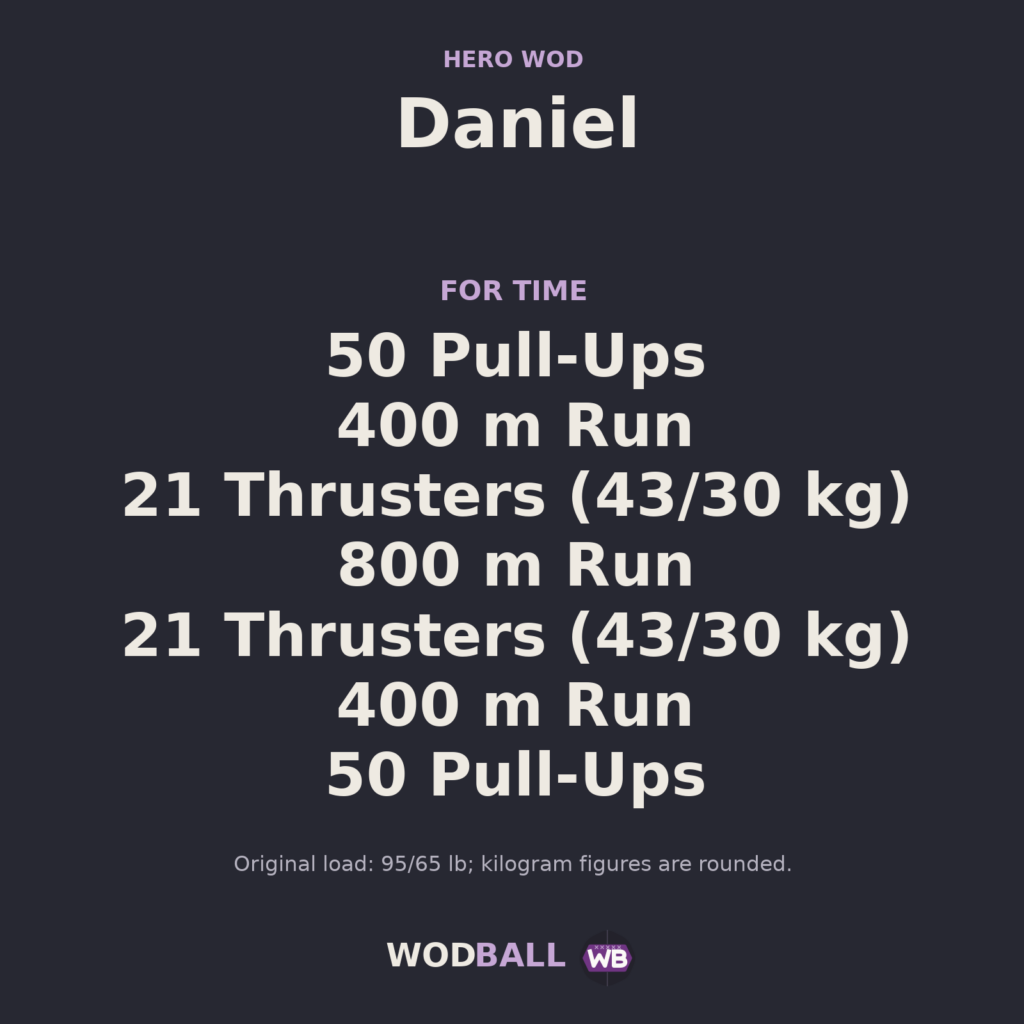 Daniel workout programme in English.