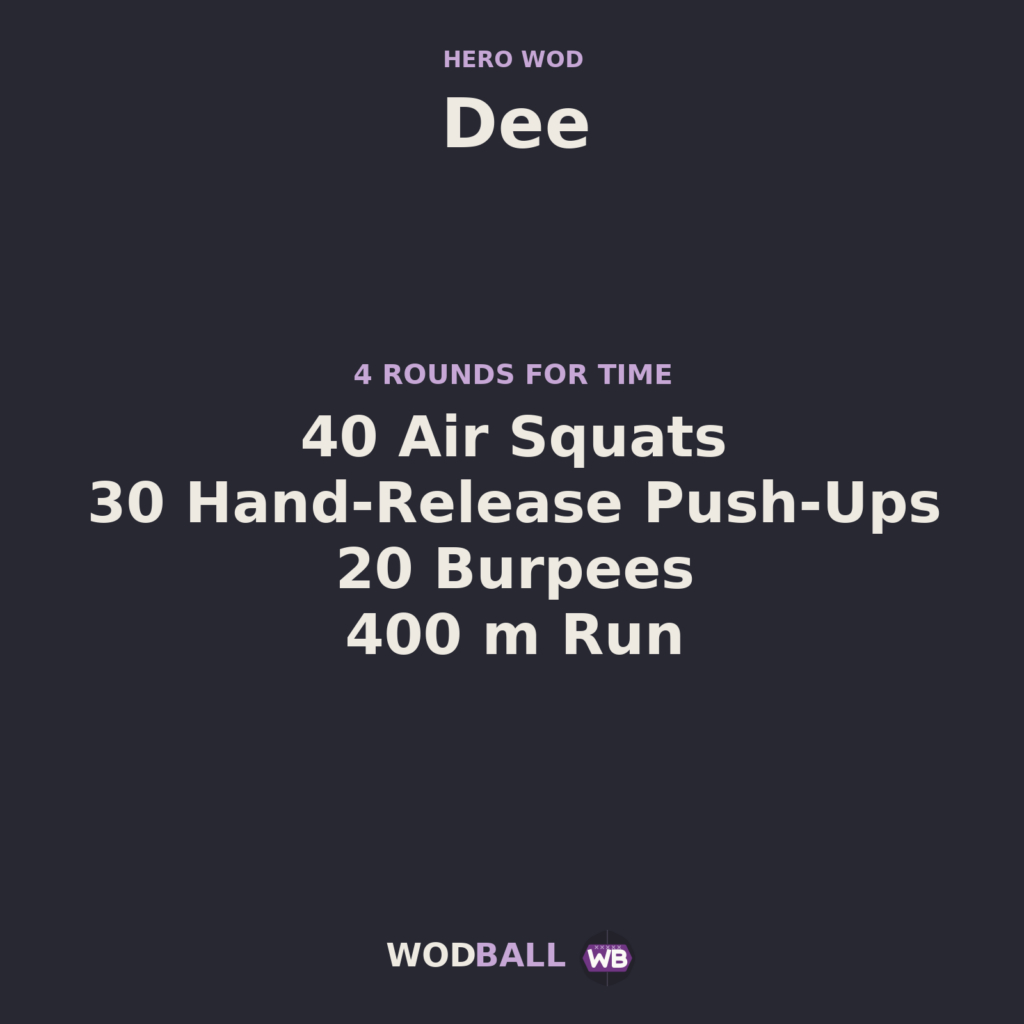 Dee workout programme in English.