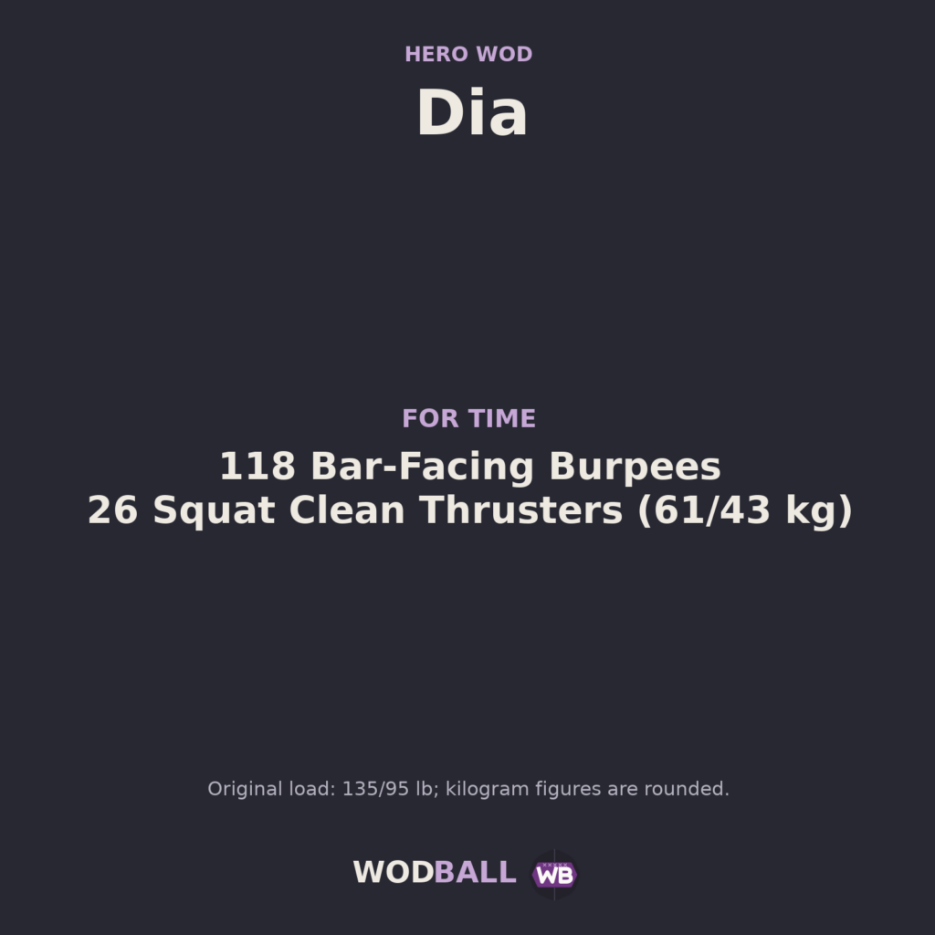 Dia workout programme in English.