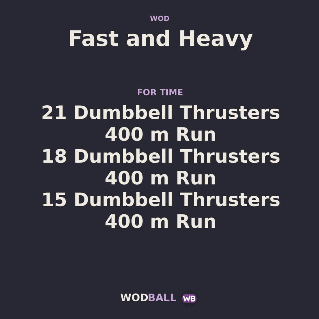 Fast and Heavy — programme du WOD