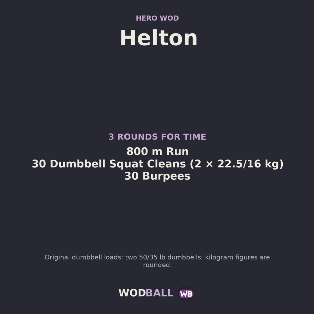 Helton workout programme in English.