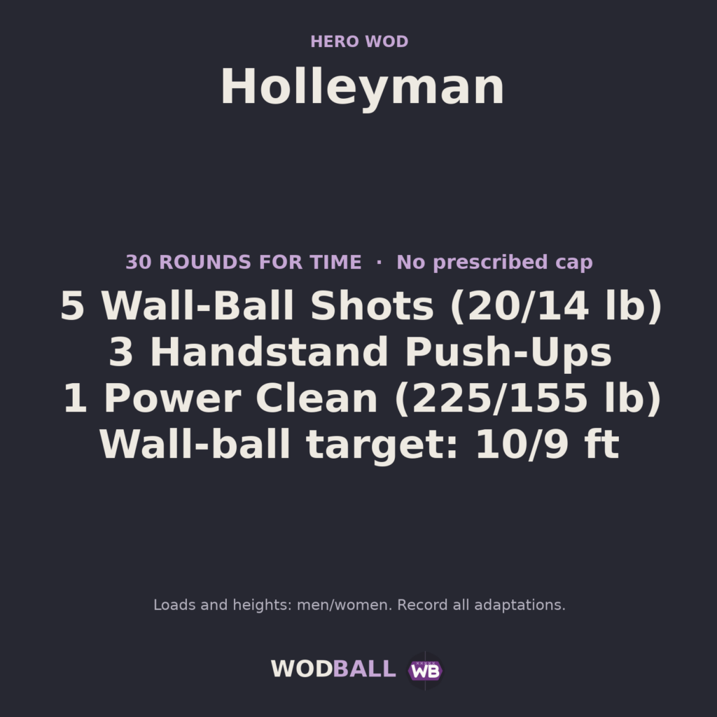 Holleyman — programme du WOD
