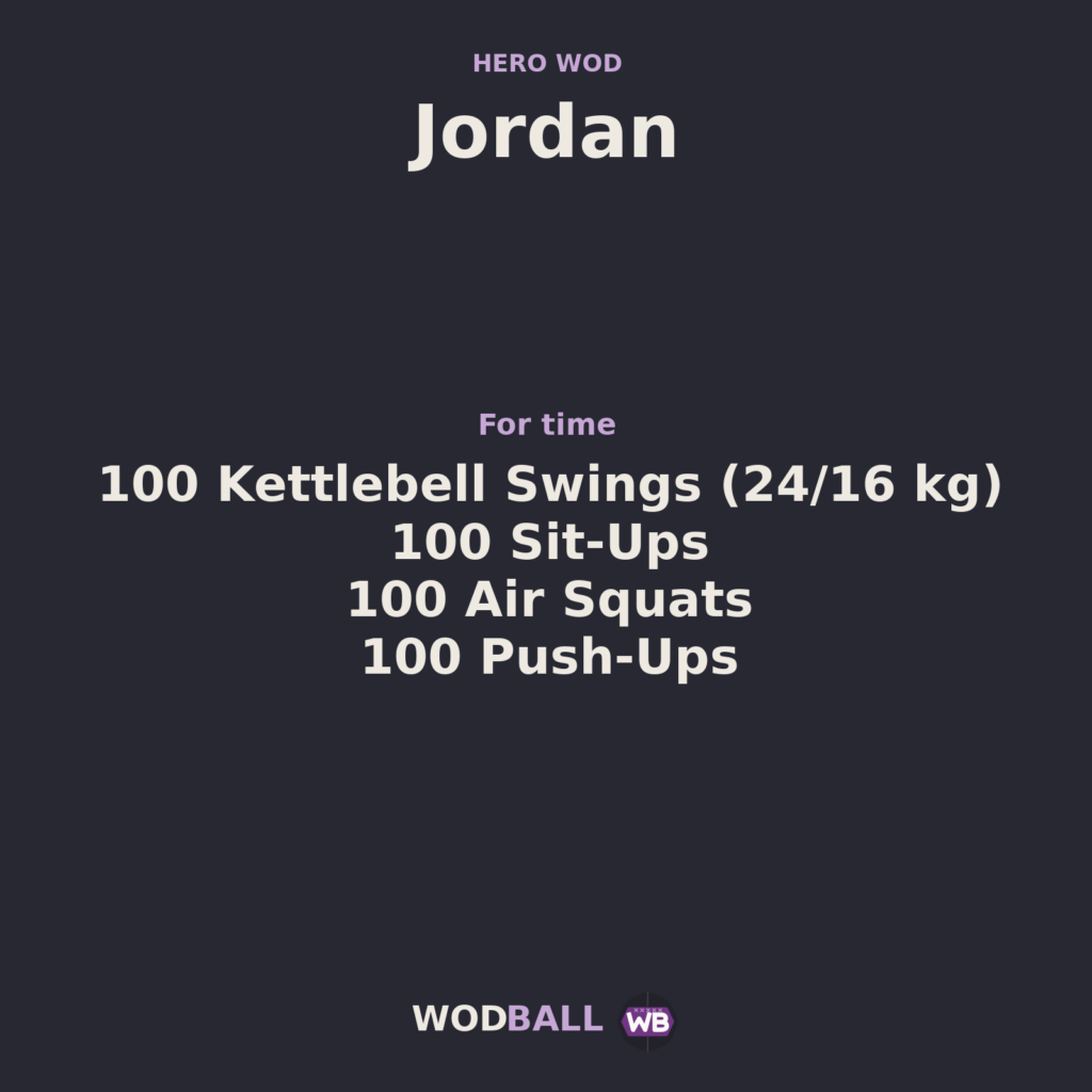 Jordan workout programme in English.