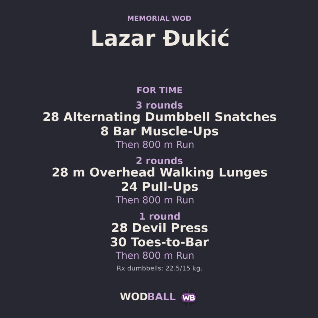 Lazar Đukić workout programme in English.