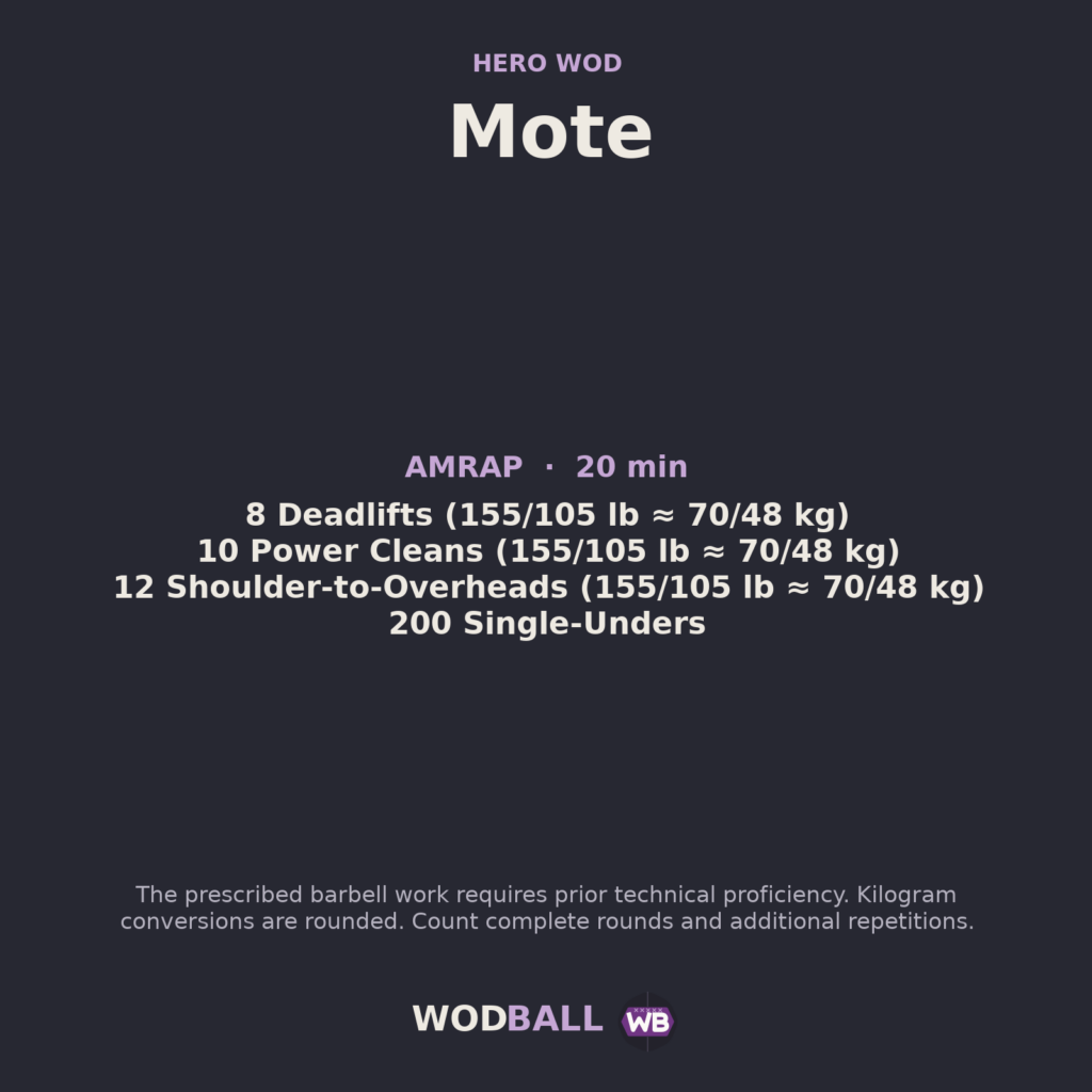 Mote — Wodball training resource.