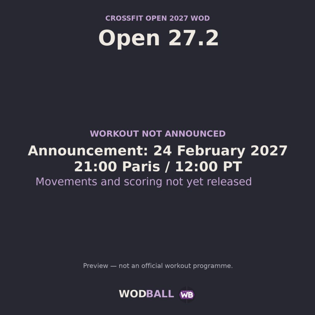 Open 27.2 — programme du WOD