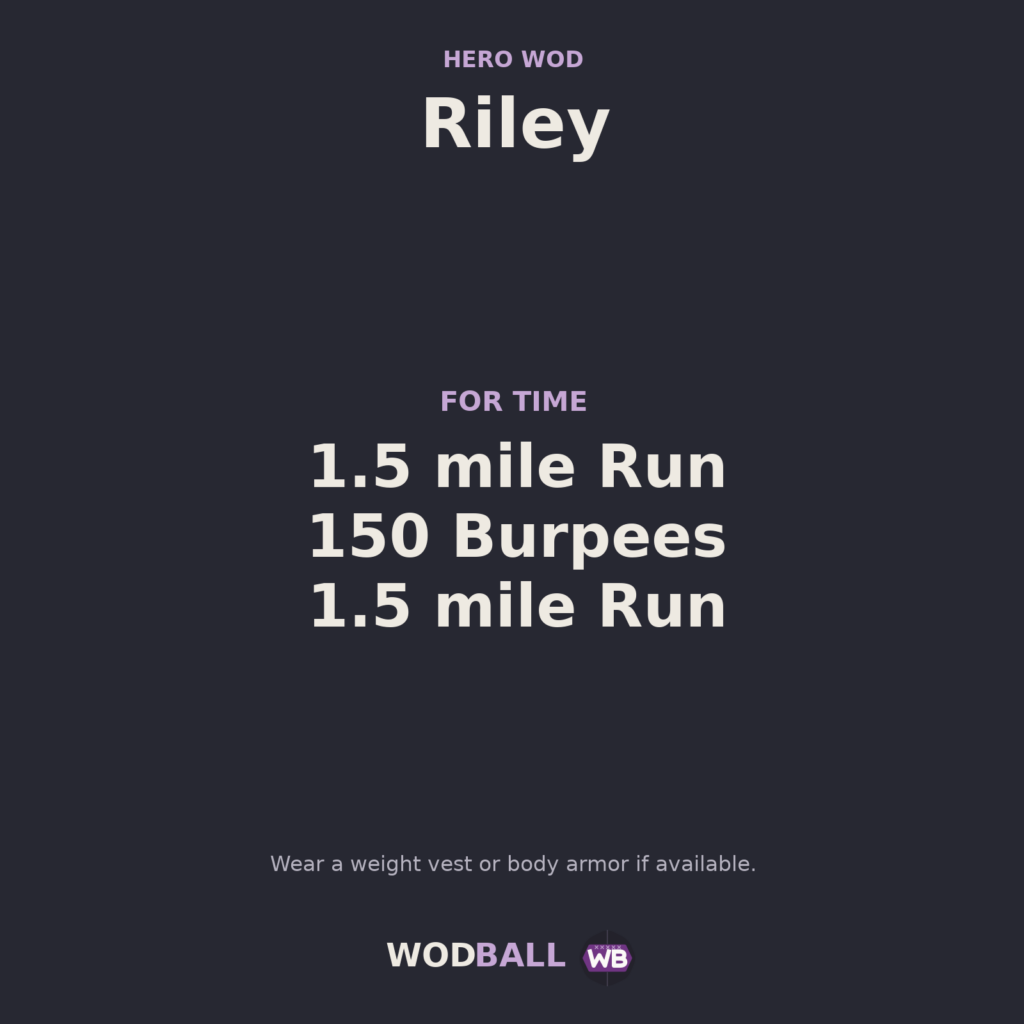 Riley workout programme in English.