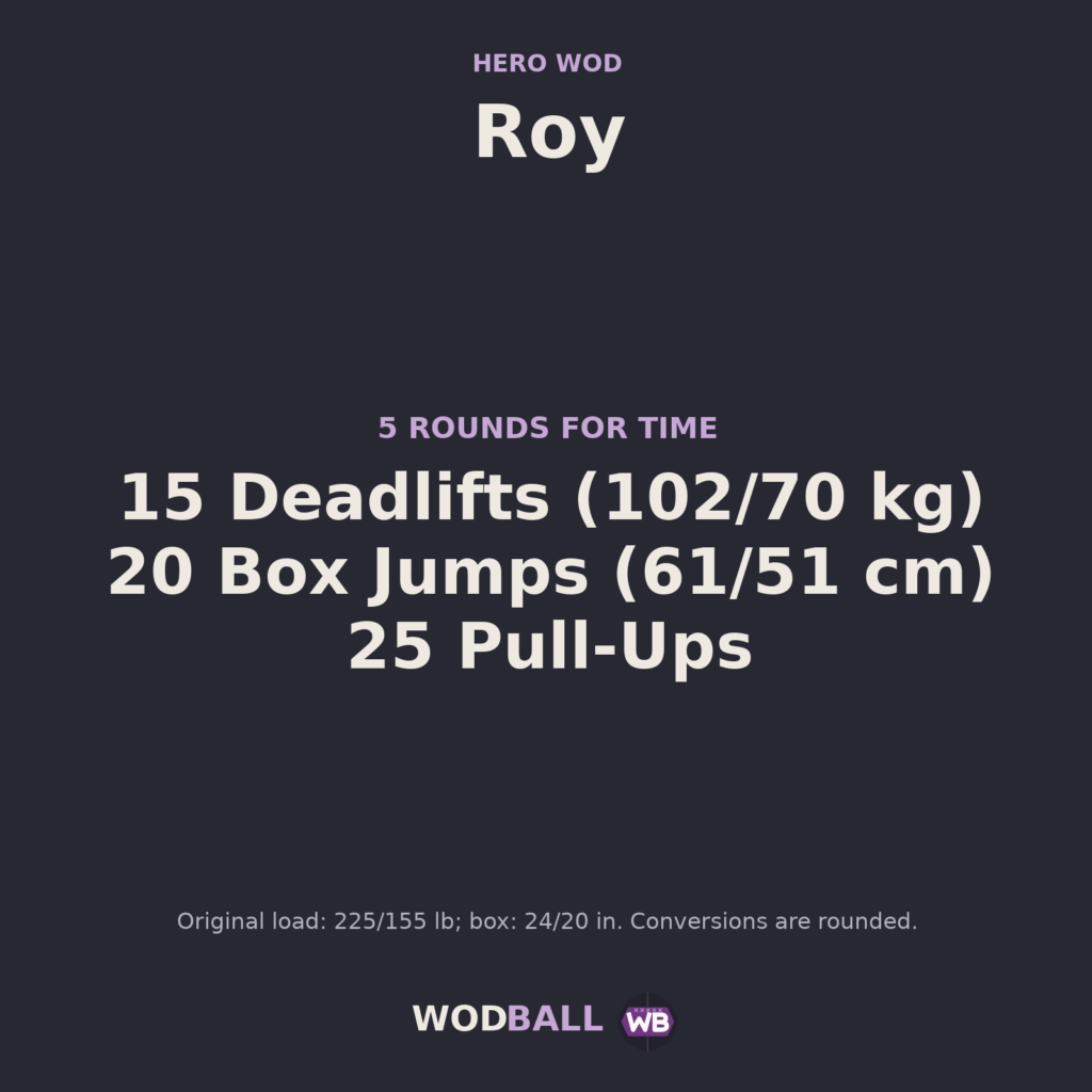 Roy workout programme in English.