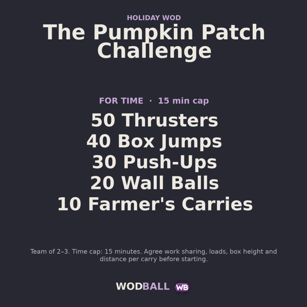 The Pumpkin Patch Challenge — programme du WOD