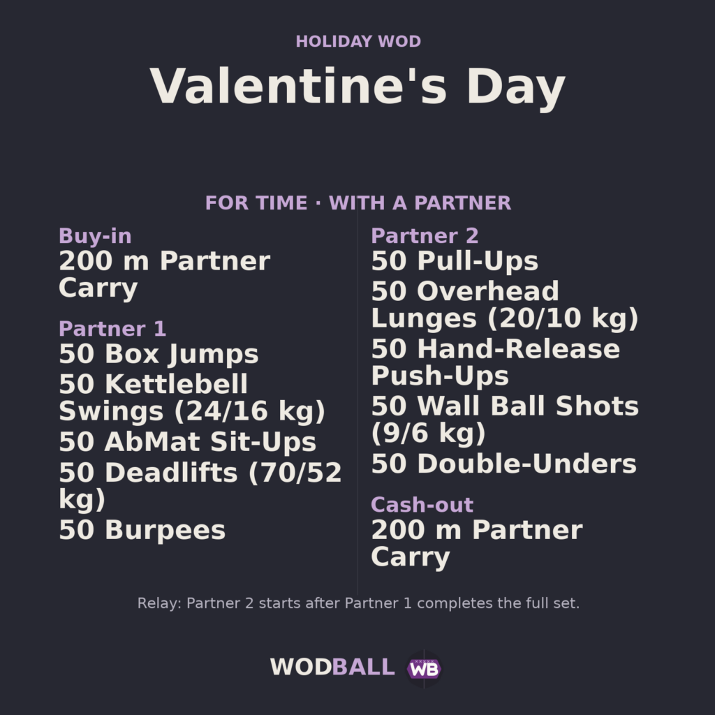 Valentine's Day — programme du WOD